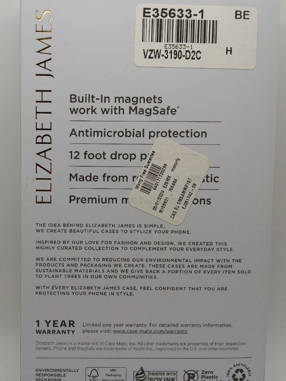 Elizabeth James Silicone MagSafe Case — iPhone 15/14/13 — Taupe — NEW - Picture 3 of 13